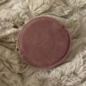 Sezane Mauve Pink Lavender coin round purse multifunctional new unused velvet